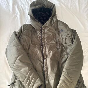 The North Face Women's Hooded Fur-lined Parka Jacket Size Medium - Khaki